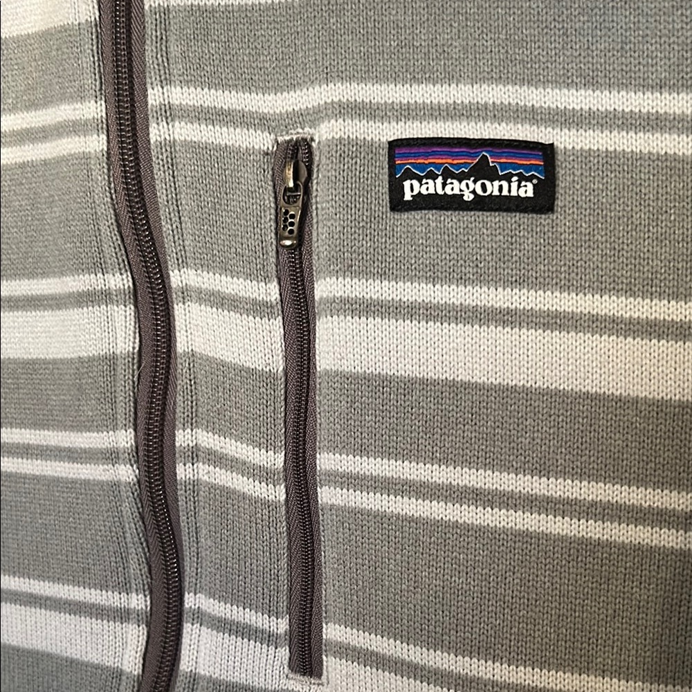 Patagonia Gray Striped Men's Sweater - Picture 2 of 6